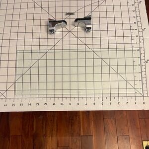 Shelf glass w chrome hardware, see pictures for dimensions - used in powder room